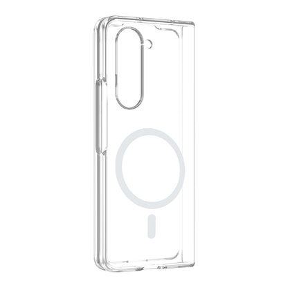 Galaxy Z Fold 5 Kamera Korumalı M-Safe Şarj Özellikli Şeffaf Zore London Sert PC Kapak