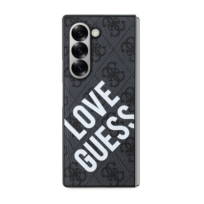 Galaxy Z Fold 6 Kılıf Guess Orjinal Lisanslı M-safe Şarj Özellikli Love Guess Printing Kapak