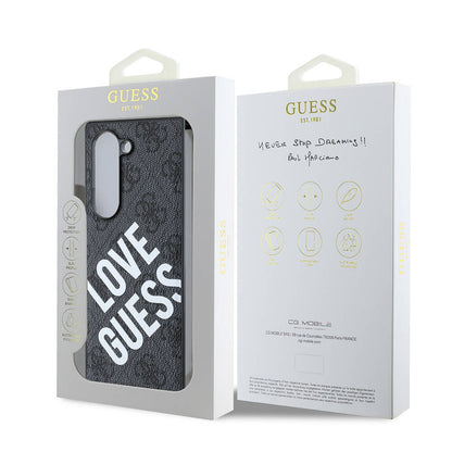 Galaxy Z Fold 6 Kılıf Guess Orjinal Lisanslı M-safe Şarj Özellikli Love Guess Printing Kapak