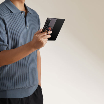 Galaxy Z Fold 6 Kılıf M-safe Şarj Özellikli Aramid Fiber Pitaka Tactile Woven Sunset-Moonrise Serisi Sunset Kapak