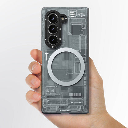 Galaxy Z Fold 6 Kılıf M-safe Şarj Özellikli Youngkit Technology Serisi Kapak