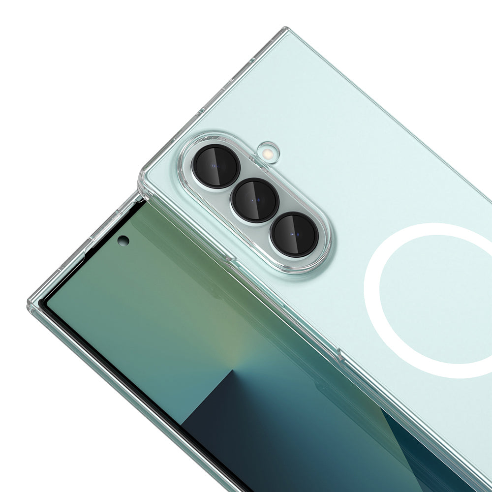 Galaxy Z Fold 7 Kamera Korumalı M-Safe Şarj Özellikli Şeffaf Zore London Sert PC Kapak