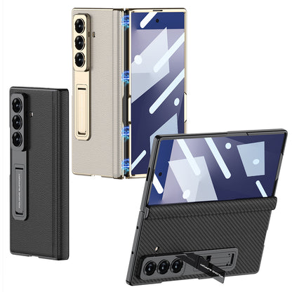 Galaxy Z Fold 7 Kılıf Deri Standlı Zore Kıpta Premium Kılıf