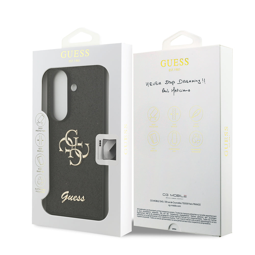 Galaxy Z Fold 7 Kılıf Guess Orjinal Lisanslı 4G Büyük Metal Logolu Glitter Kapak