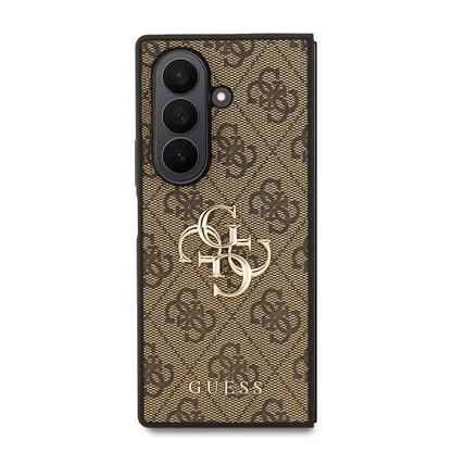 Galaxy Z Fold 7 Kılıf Guess Orjinal Lisanslı PU Deri Büyük Metal Logo Dizaynlı Kapak