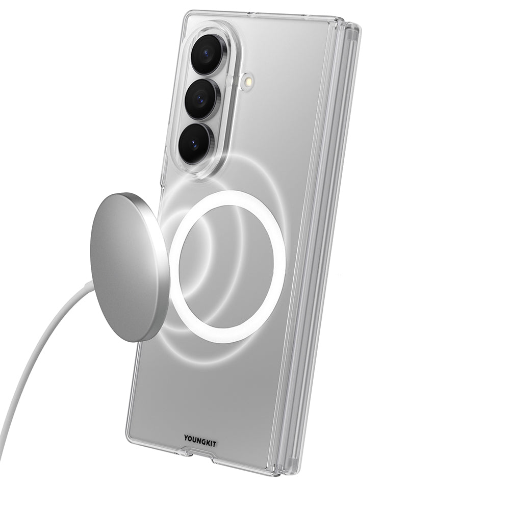 Galaxy Z Fold 7 Kılıf M-safe Şarj Özellikli Youngkit Clear Serisi Kapak