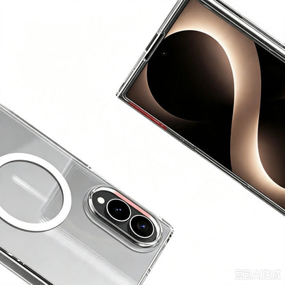 Galaxy Z Fold 8 Kamera Korumalı M-Safe Şarj Özellikli Şeffaf Zore London Sert PC Kapak