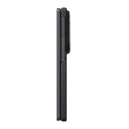 Galaxy Z Fold 8 Kılıf M-safe Şarj Özellikli 600D Aramid Karbon Fiber Pitaka Edge Serisi Black-Grey Twill Kapak