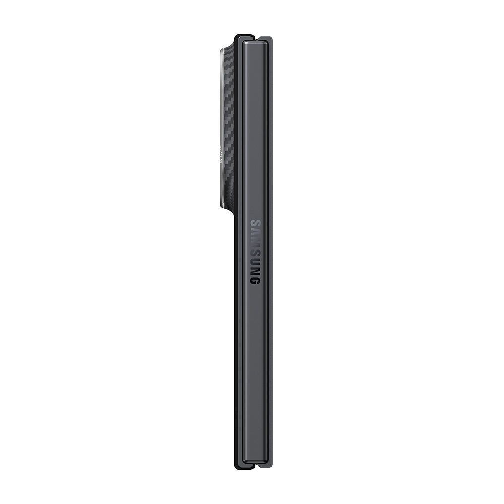 Galaxy Z Fold 8 Kılıf M-safe Şarj Özellikli 600D Aramid Karbon Fiber Pitaka Edge Serisi Black-Grey Twill Kapak