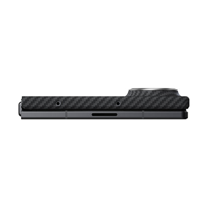 Galaxy Z Fold 8 Kılıf M-safe Şarj Özellikli 600D Aramid Karbon Fiber Pitaka Edge Serisi Black-Grey Twill Kapak