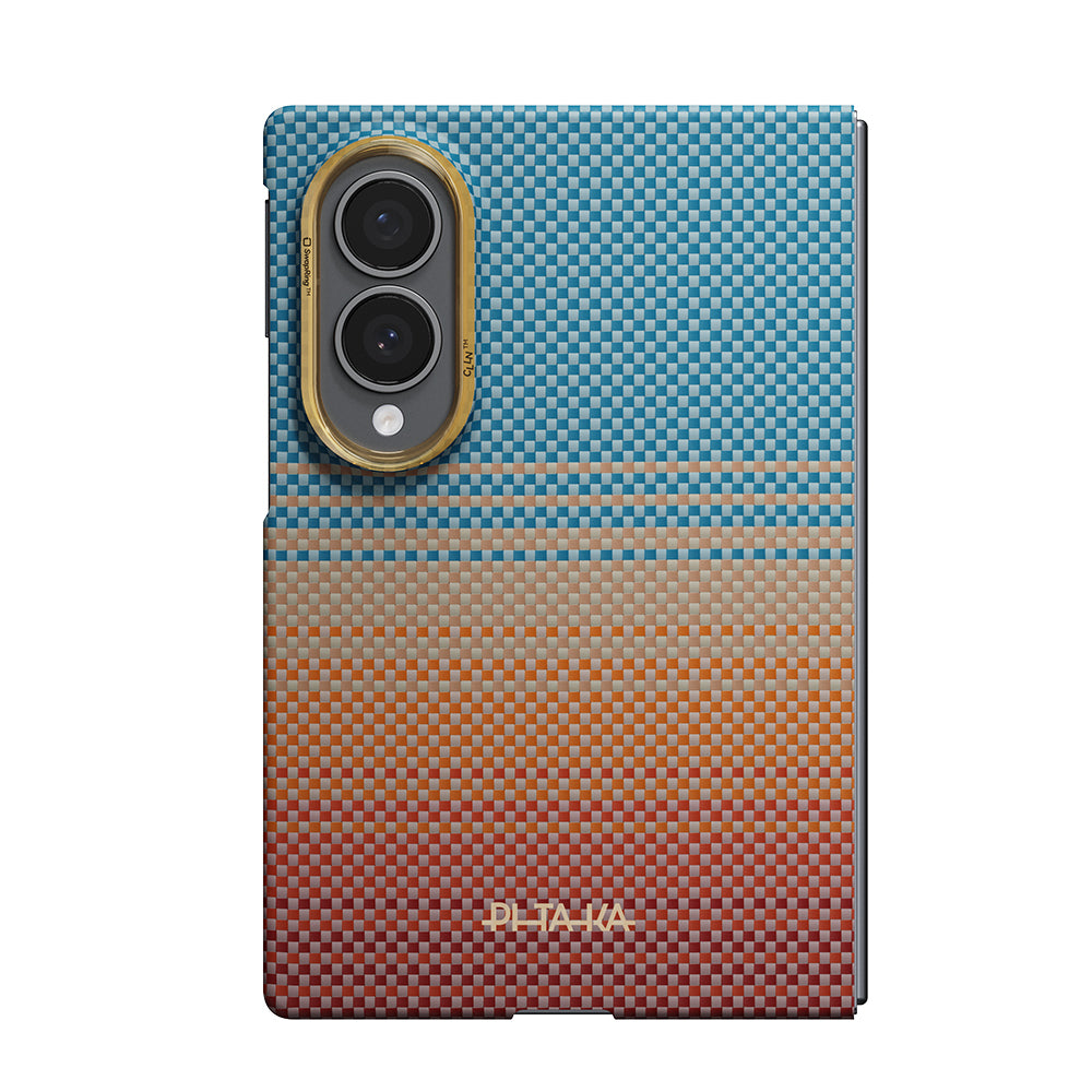 Galaxy Z Fold 8 Kılıf M-safe Şarj Özellikli Aramid Karbon Fiber Pitaka Sunset 2.0 California Dream Serisi Kapak