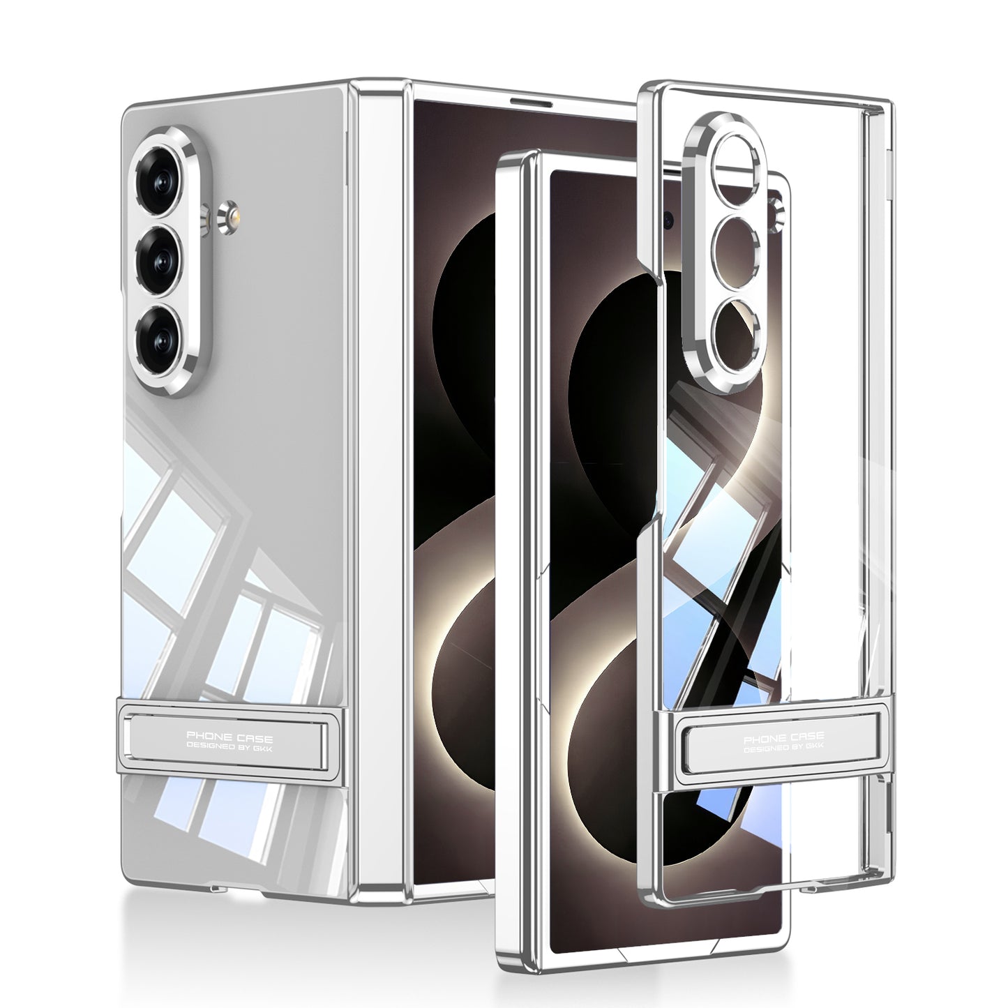 Galaxy Z Fold 8 Ultra Kılıf Kamera Korumalı Şeffaf Tasarımlı Zore Lego Standlı Kapak