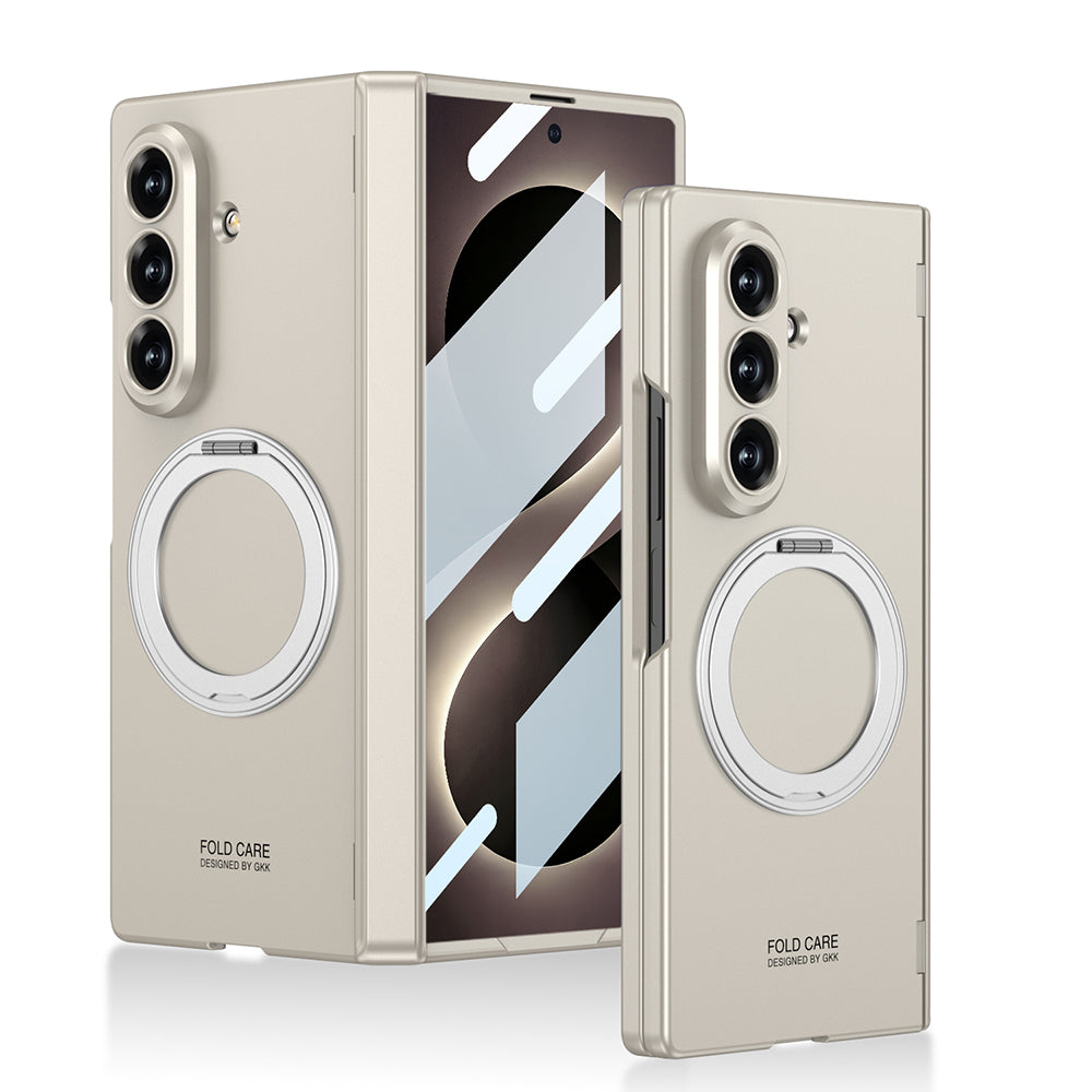 Galaxy Z Fold 8 Ultra Kılıf M-safe Şarj Özellikli Zore Kıpta KPT-07 Ring Standlı Sert PC Kapak