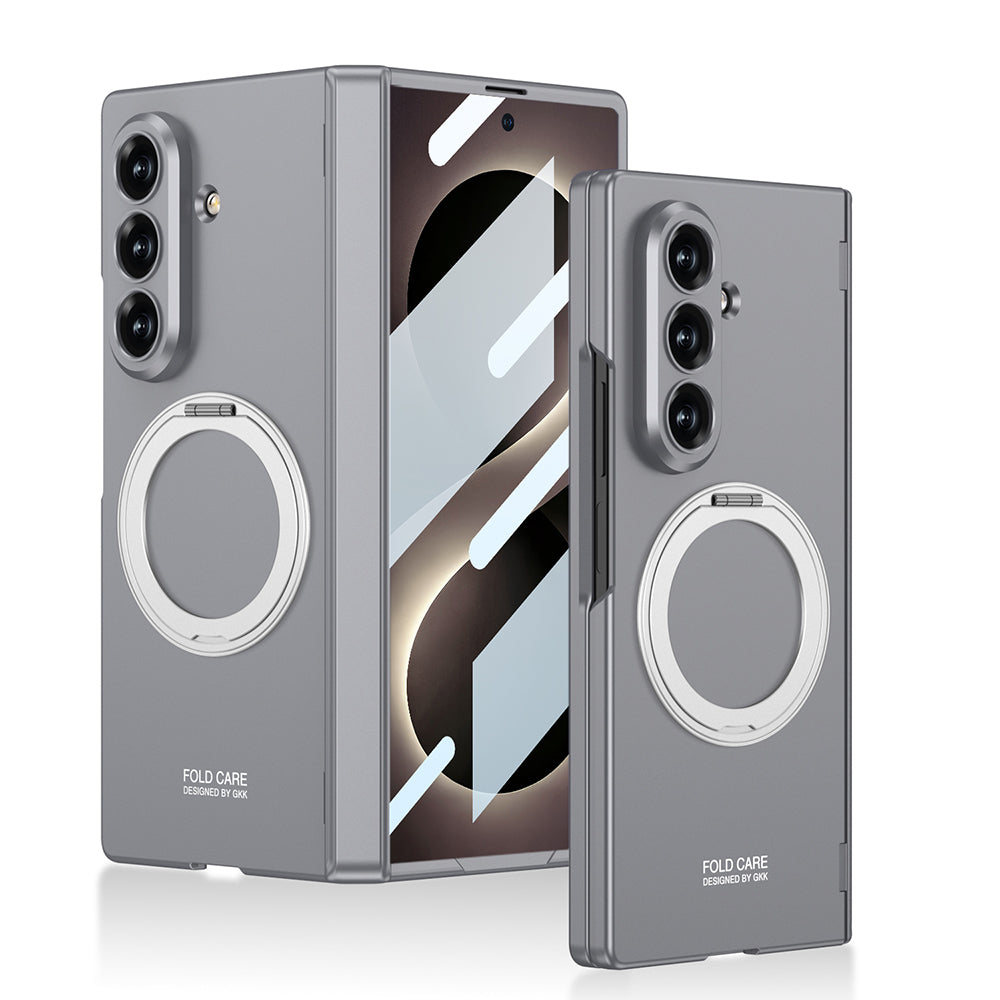 Galaxy Z Fold 8 Ultra Kılıf M-safe Şarj Özellikli Zore Kıpta KPT-07 Ring Standlı Sert PC Kapak