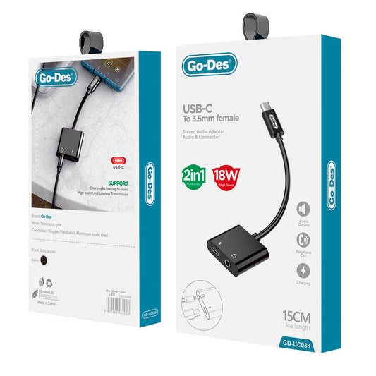 Go Des GD-UC038 Type-C To 3.5mm Dönüştürücü