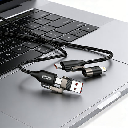 Go Des GD-UC831 4in1 PD Çoklu USB-A + Type-C to Type-C + Lightning Şarj ve Data Kablosu 65W 1.2M