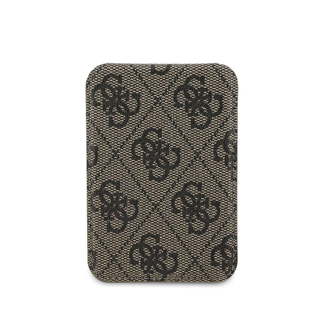 Guess Orjinal Lisanslı PU Deri 4G Desenli Metal Büyük 4G ve Yazı Logolu Standlı Magnetik Kartlık