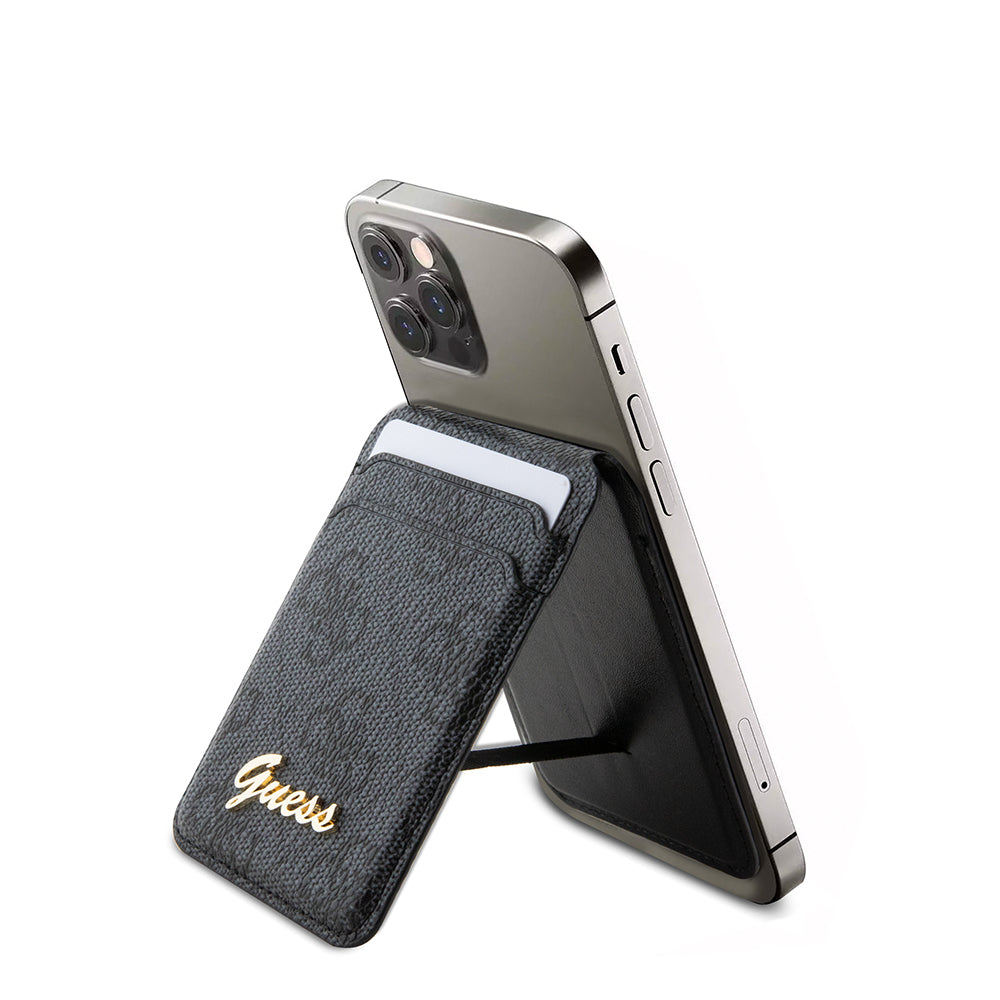 Guess Orjinal Lisanslı 4G Desenli Metal Script Logolu Magnetik Kartlık