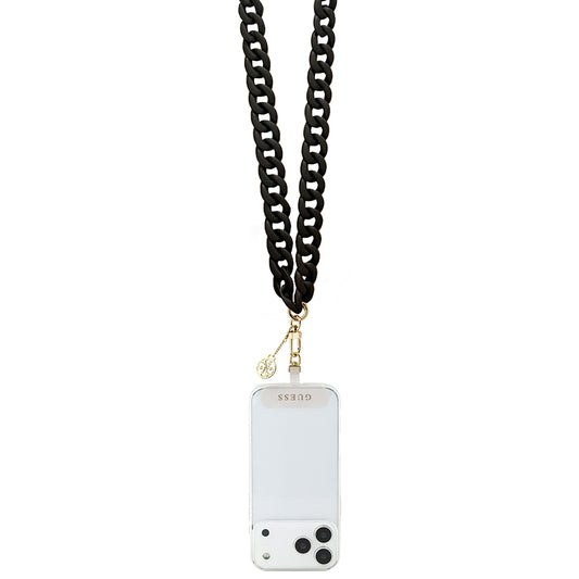 Guess Orjinal Lisanslı 4G Metal Logolu Büyük Zincirli Çapraz Vücut Telefon Askı Kayışı 120cm