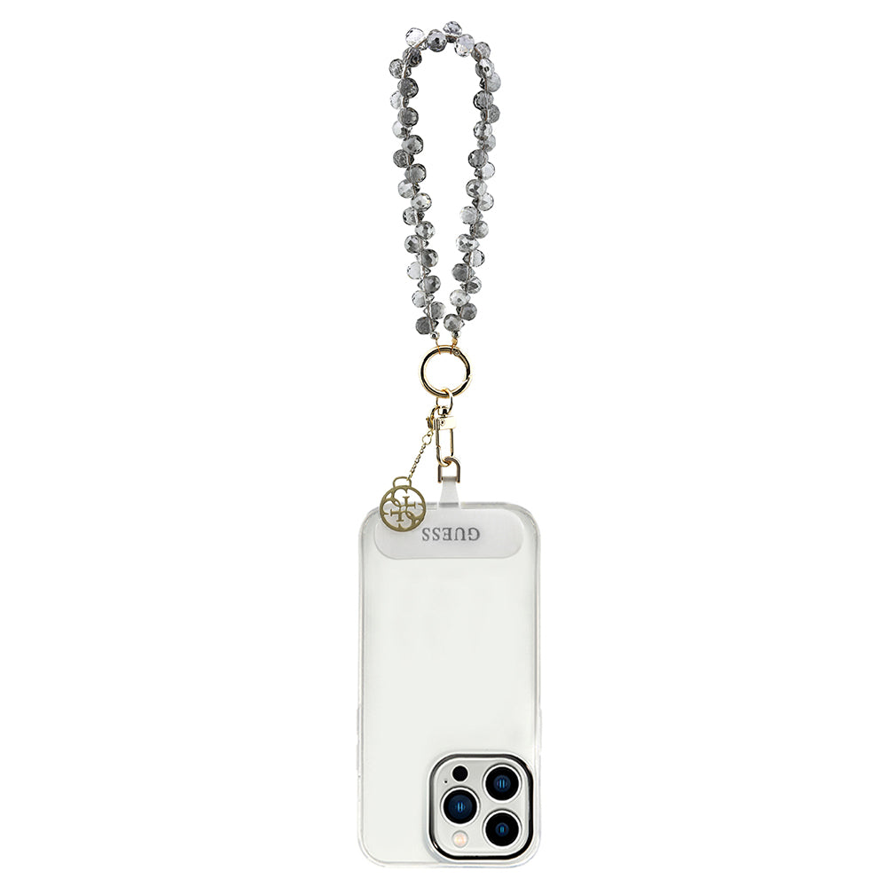 Guess Orjinal Lisanslı 4G Metal Logolu Kristal Taşlı Telefon Bilek Askı Zinciri