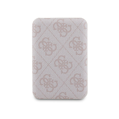 Guess Orjinal Lisanslı Dijital Led Göstergeli PU Deri 4G Desenli Metal Yazı Logolu Powerbank 5000mAh 15W