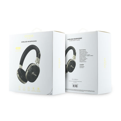 Guess Orjinal Lisanslı ENC Teknolojili PU 4G Desenli Script Logolu Kulak Üstü Bluetooth Kulaklık v5.4