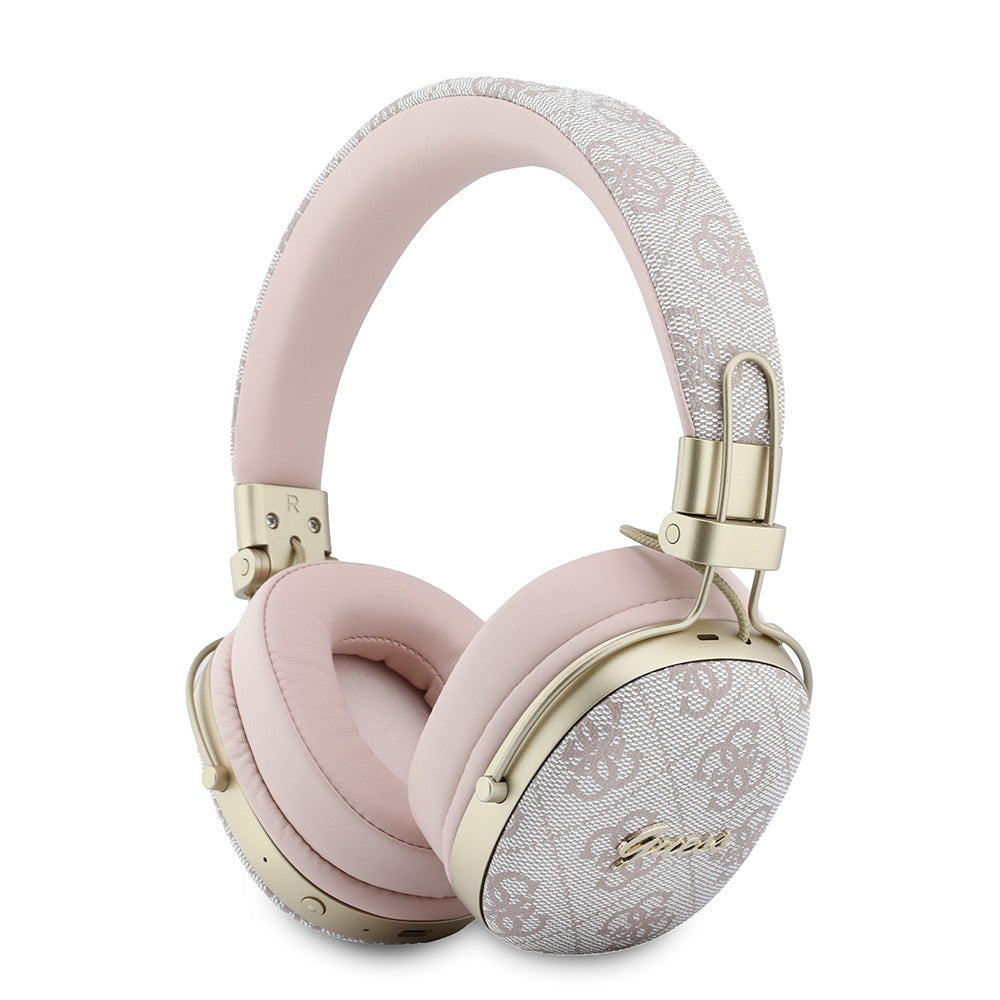 Guess Orjinal Lisanslı ENC Teknolojili PU 4G Desenli Script Logolu Kulak Üstü Bluetooth Kulaklık v5.4