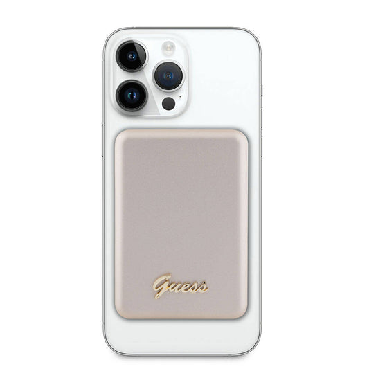 Guess Orjinal Lisanslı M-safe Şarj Özellikli Metal Yazı Logolu Powerbank 3000mAh 5W