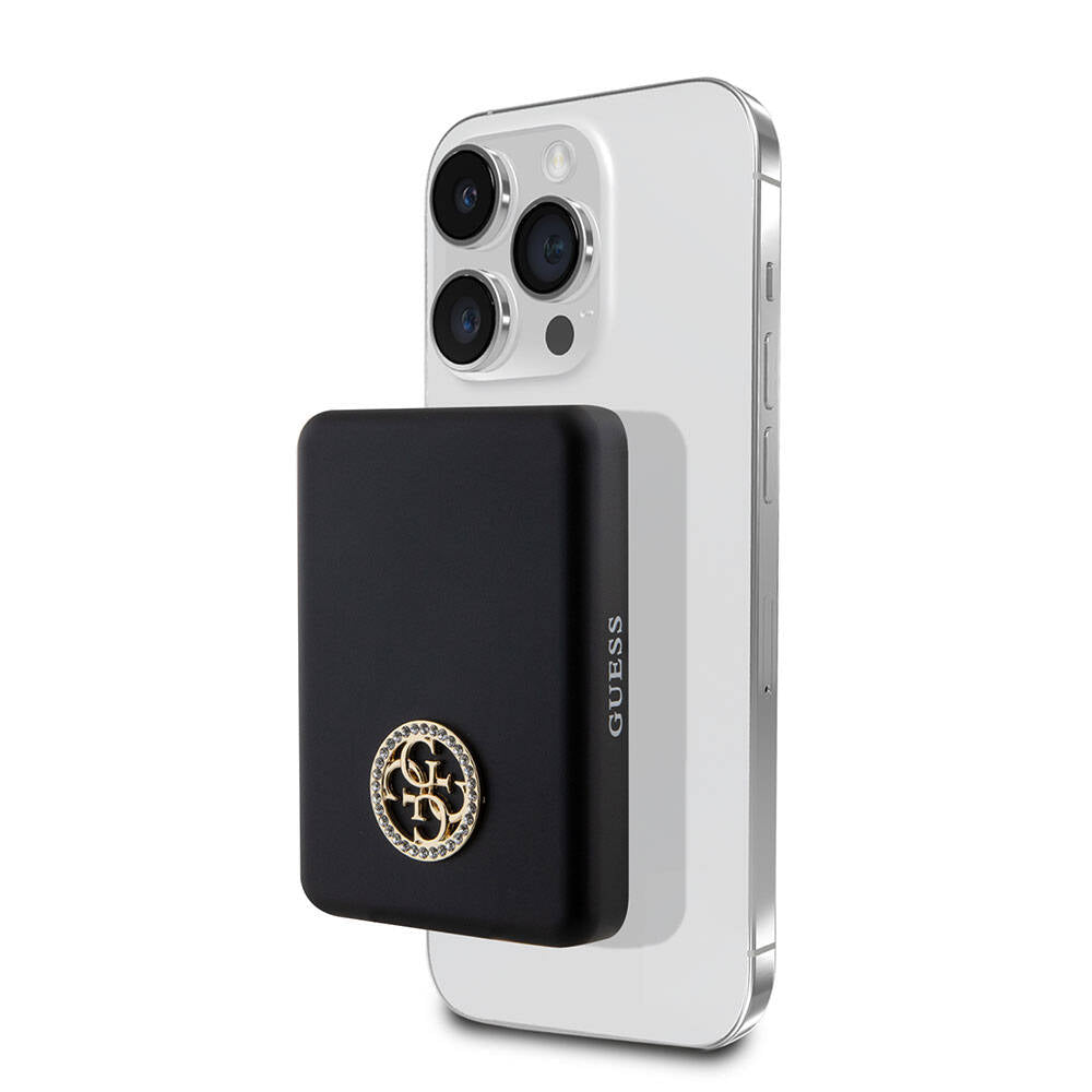 Guess Orjinal Lisanslı M-safe Şarj Özellikli Taşlı 4G Logolu Powerbank 3000mAh 5W