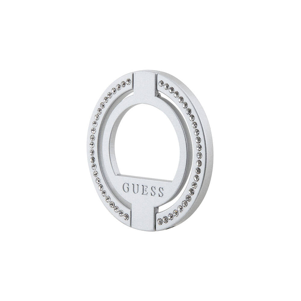 Guess Orjinal Lisanslı M-safe Şarj Özellikli Yazı Logolu Taşlı Yüzüklü Magnetik Stand