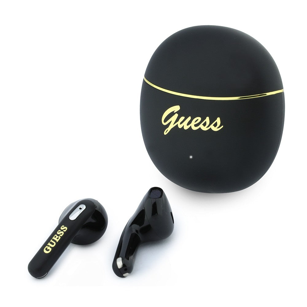 Guess Orjinal Lisanslı Metal Yazı Logolu Kulak içi TWS Kulaklık ve Speaker Hoparlör 2in1 Set