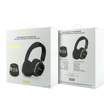 Guess Orjinal Lisanslı Metal Yazı Logolu Kulak Üstü Kulaklık ve Speaker Hoparlör 2in1 Set