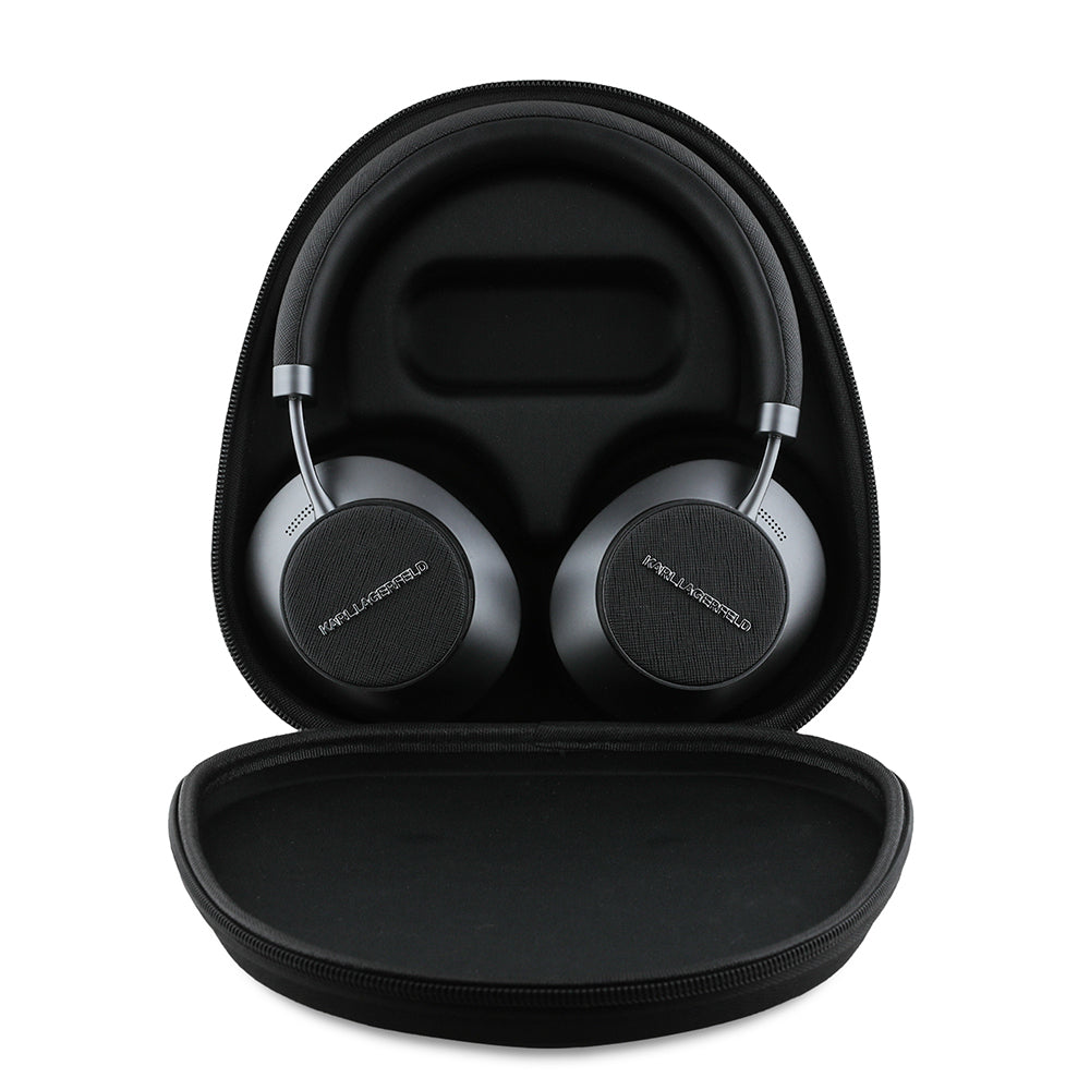 Karl Lagerfeld Orjinal Lisanslı ANC/ENC Özellikli KL Yazı Logolu Saffiano Serisi Kulak Üstü Bluetooth Kulaklık v5.3