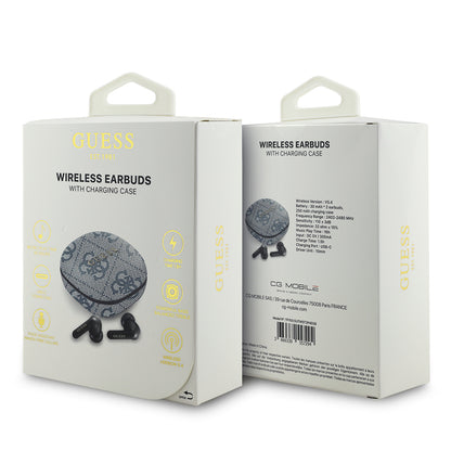 Guess Orjinal Lisanslı PU 4G Desenli Klasik Metal Yazı Logolu TWS Kulak İçi Bluetooth Kulaklık