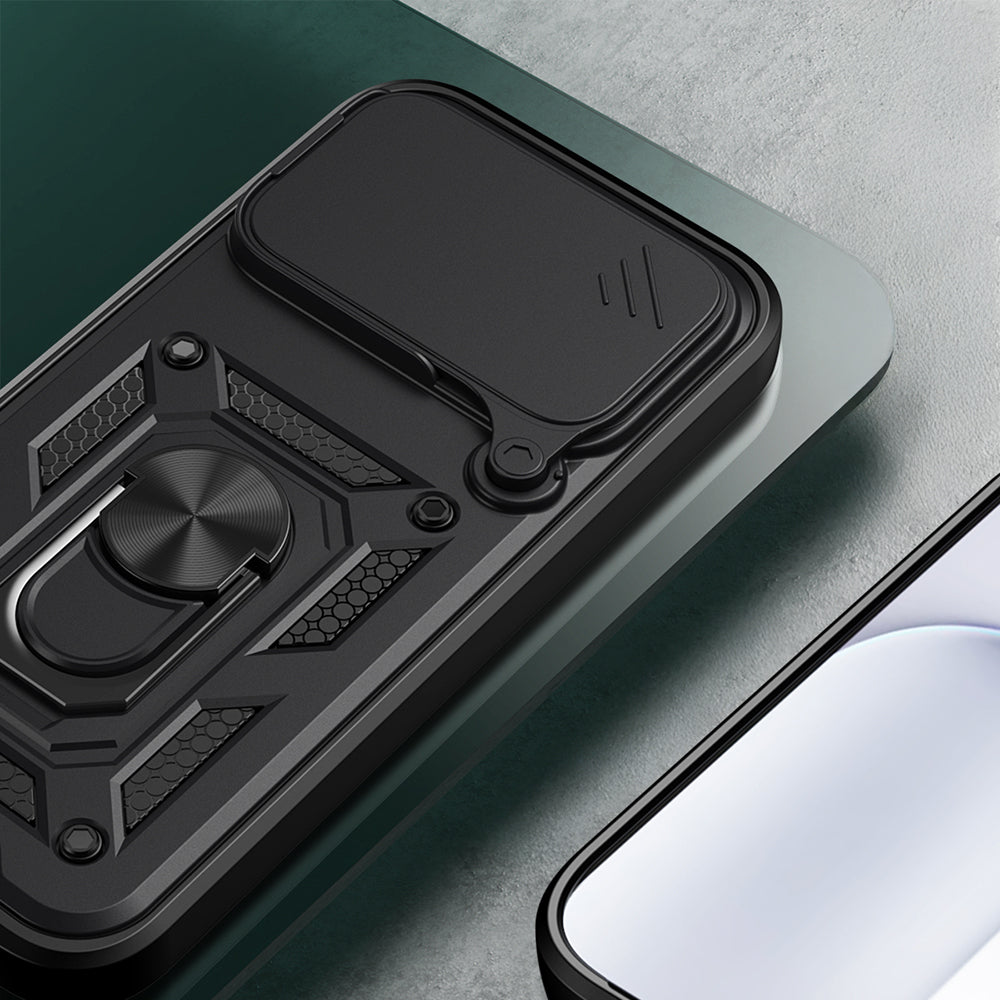 Honor 600 Pro 5G Kılıf Magnetik Standlı Kamera Korumalı Zore Sürgülü Vega Kapak