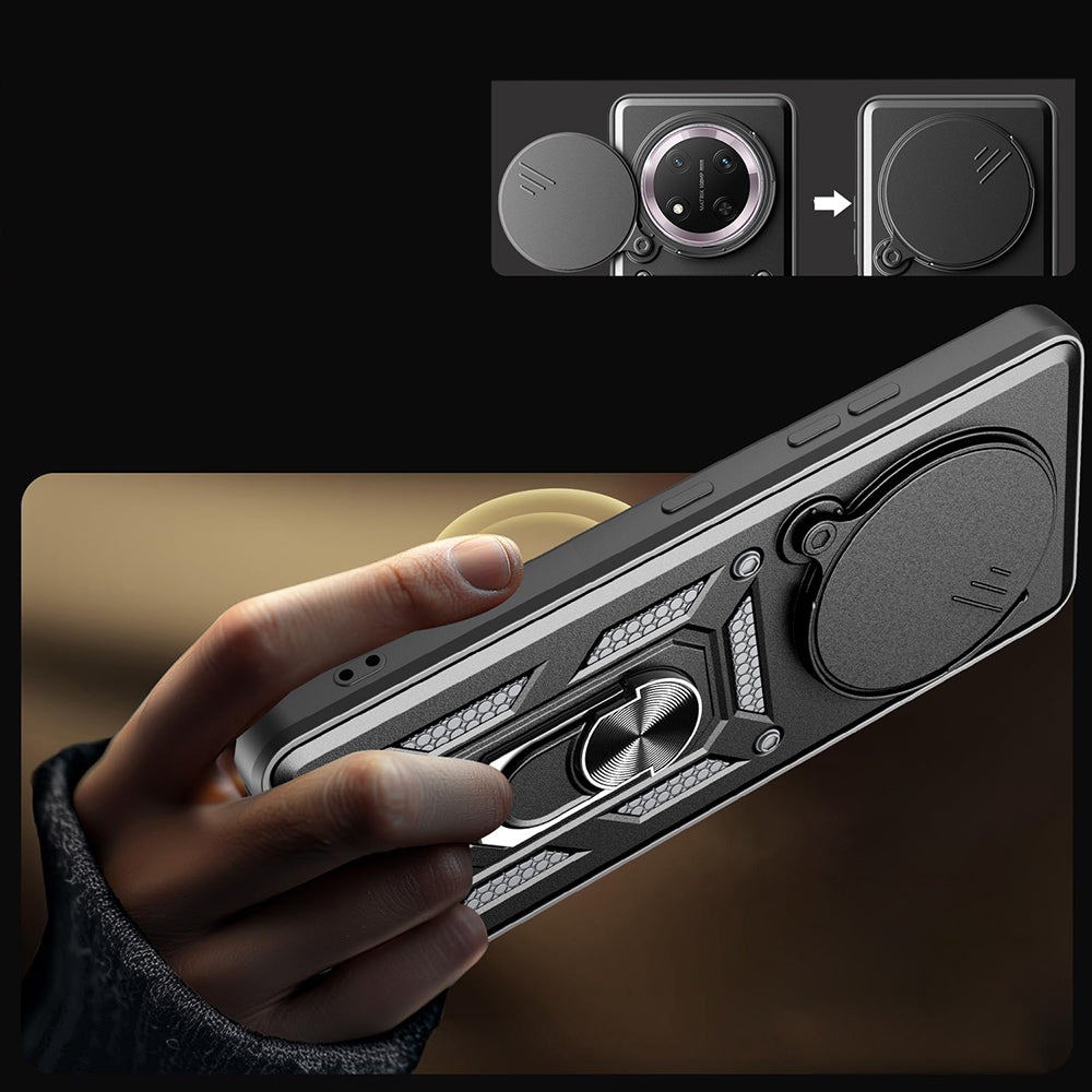 Honor Magic 7 Lite Kılıf Magnetik Standlı Kamera Korumalı Zore Sürgülü Vega Kapak