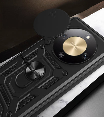 Honor Magic 8 Lite 5G Kılıf Magnetik Standlı Kamera Korumalı Zore Sürgülü Vega Kapak