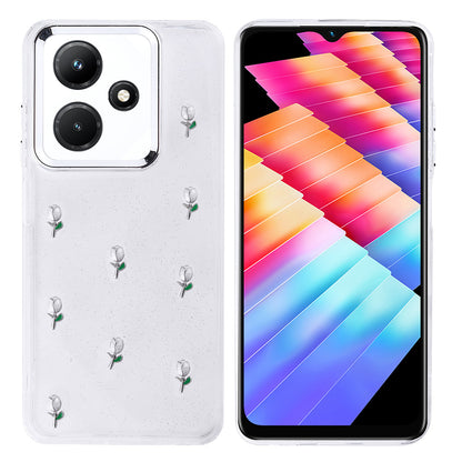 İnfinix Hot 30i Kılıf Airbag Tasarımlı Simli Şeffaf Zore Kutup Kapak