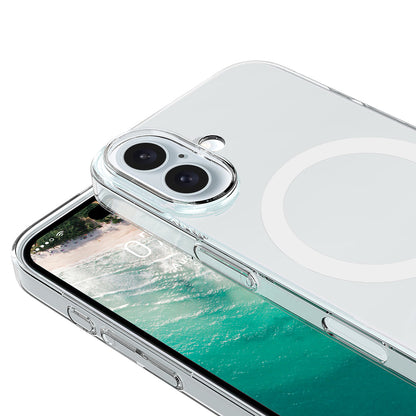 iPhone 16 Plus Kamera Korumalı M-Safe Şarj Özellikli Şeffaf Zore London Sert PC Kapak
