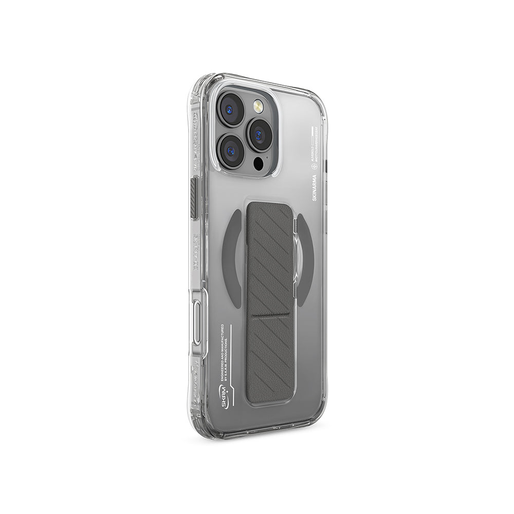 iPhone 16 Pro Kılıf M-safe Şarj Özellikli Teknoloji Desenli Standlı Skinarma Axon Kapak