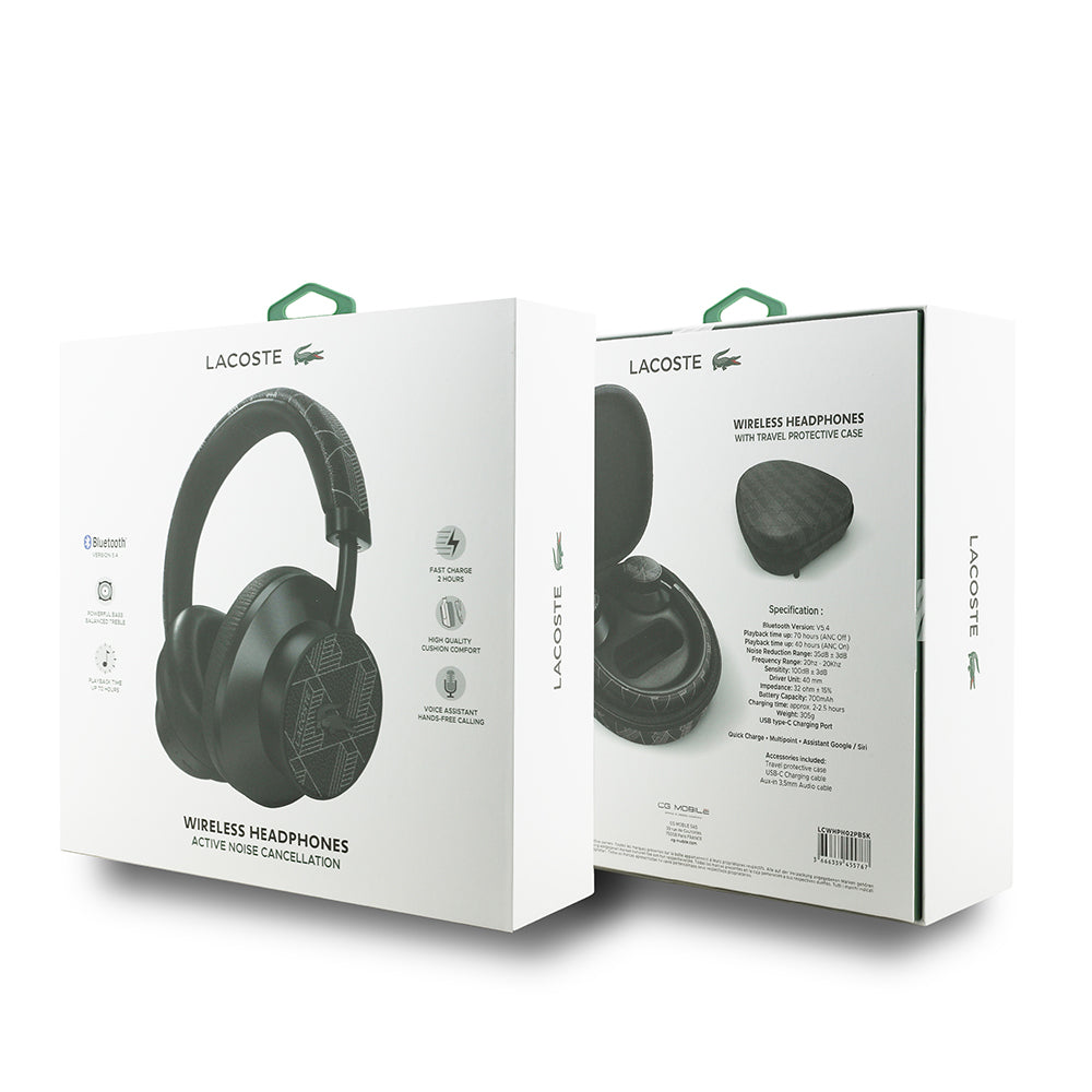Lacoste Orjinal Lisanslı LH02 ANC Taşıma Çantalı Ayarlanabilir Kulak Üstü Bluetooth Kulaklık v5.4