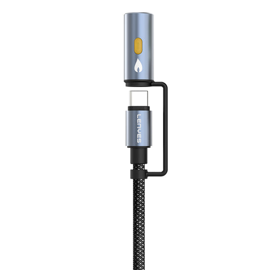 Lenyes LC111 Çoklu Şarj Kablolu Fener Ve Çakmaklık Özellikli 4in1 Kablo 60W 1M