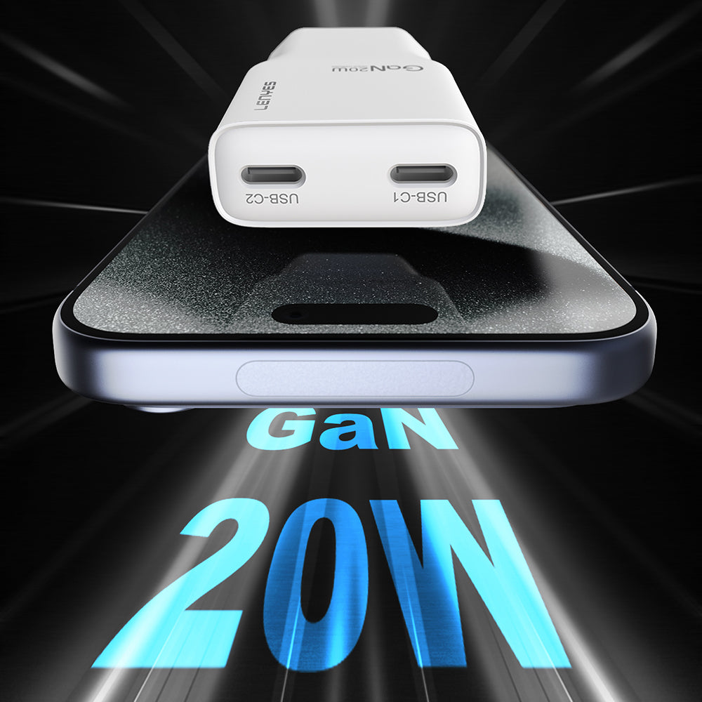 Lenyes LCH15-EU TC-TC Type-C to Type-C GaN Teknolojili PD Hızlı Şarj Özellikli Şarj Seti 20W