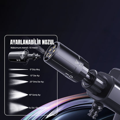 Lenyes LCW01 Taşınabilir 5 Kademeli Yüksek Basınçlı Köpük Hazneli Yıkama Tabancası 120W