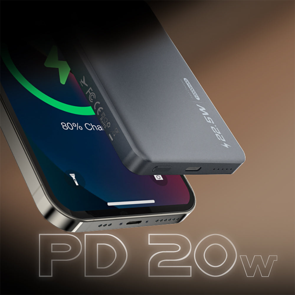 Lenyes PW019D PD 20W Ultra İnce Hızlı Şarj Özellikli Wireless Powerbank 15W 5000mAh