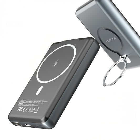 Lenyes PW1001D PD 22.5W Hızlı Şarj Özellikli Standlı Wireless Powerbank 15W 10000mAh