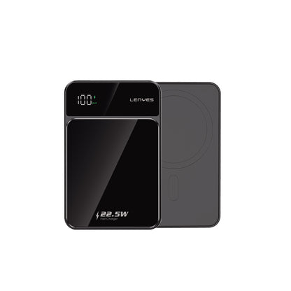 Lenyes PW126D Dijital LED Ekranlı Kablosuz Şarj Özellikli Powerbank 22.5W 10.000mAh