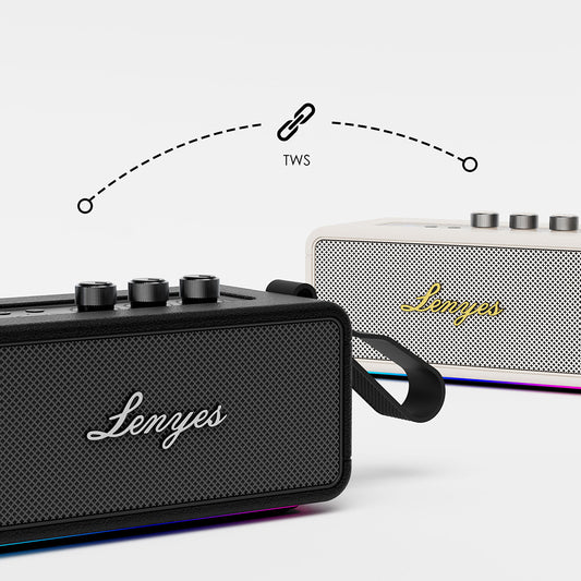 Lenyes S876 Supreme Serisi RGB Işıklı Taşınabilir Su Geçirmez TWS Bluetooth Hoparlör v5.3 45W