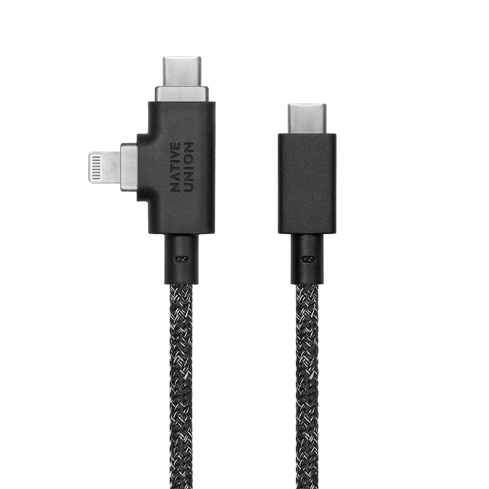 Native Union Belt Serisi Duo Pro Type-C to Type-C - Lightning Şarj Kablosu 240W 2.4M