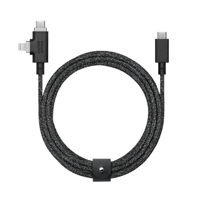 Native Union Belt Serisi Duo Pro Type-C to Type-C - Lightning Şarj Kablosu 240W 2.4M
